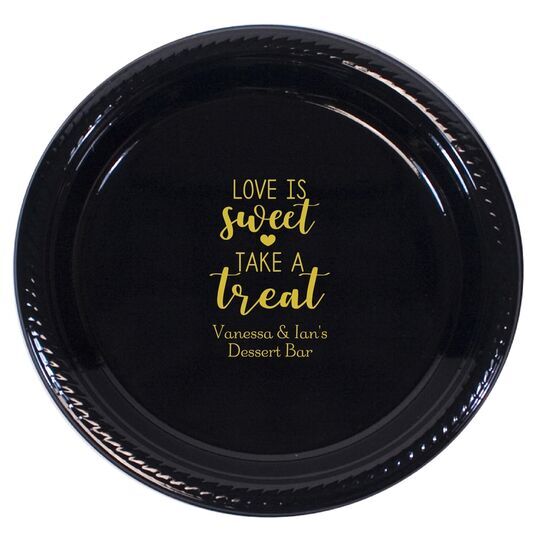 Love is Sweet Take a Treat Plastic Plates
